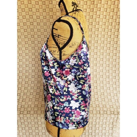 Women's Cami XL Floral Bustier Camisole Sleeveless Layer Floral Y2K Tank Silk - Picture 6 of 8